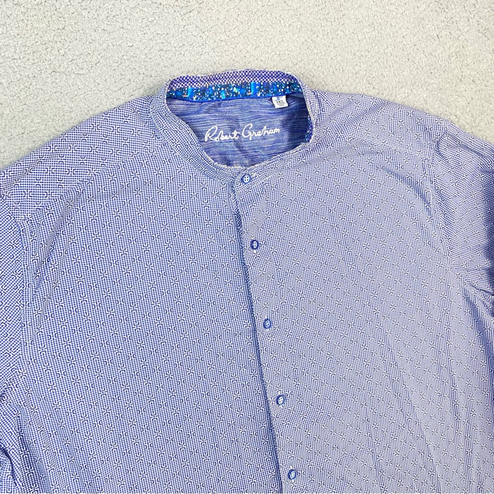 Robert Graham Blue Long Sleeve Button Shirt Men’s Size 3XL *FIT LIKE A 2XL"